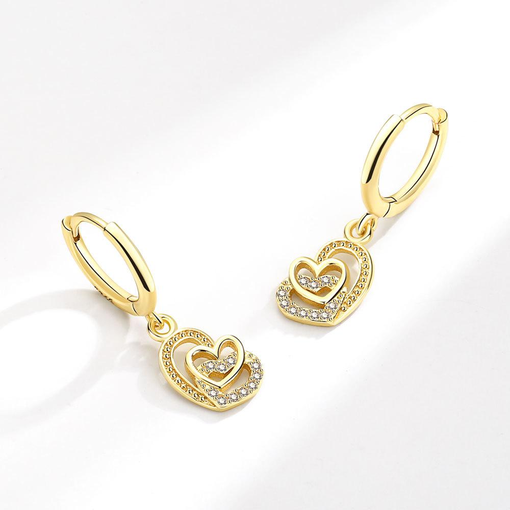 925 Sterling Silver Heart Hoop Earrings Stud Earrings Silver Women Star Butterfly Earrings for Women Jewelry Gift E357