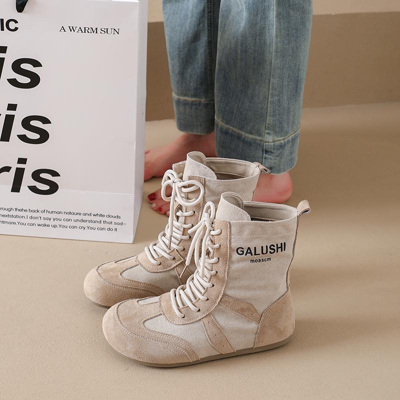 

Fashion CRLAYDK Retro Women s Ankle Lace Up Boots Stylish Casual Sneakers Ladies Low Heel Walking Outdoor Combat Bootie Suede Shoes 35