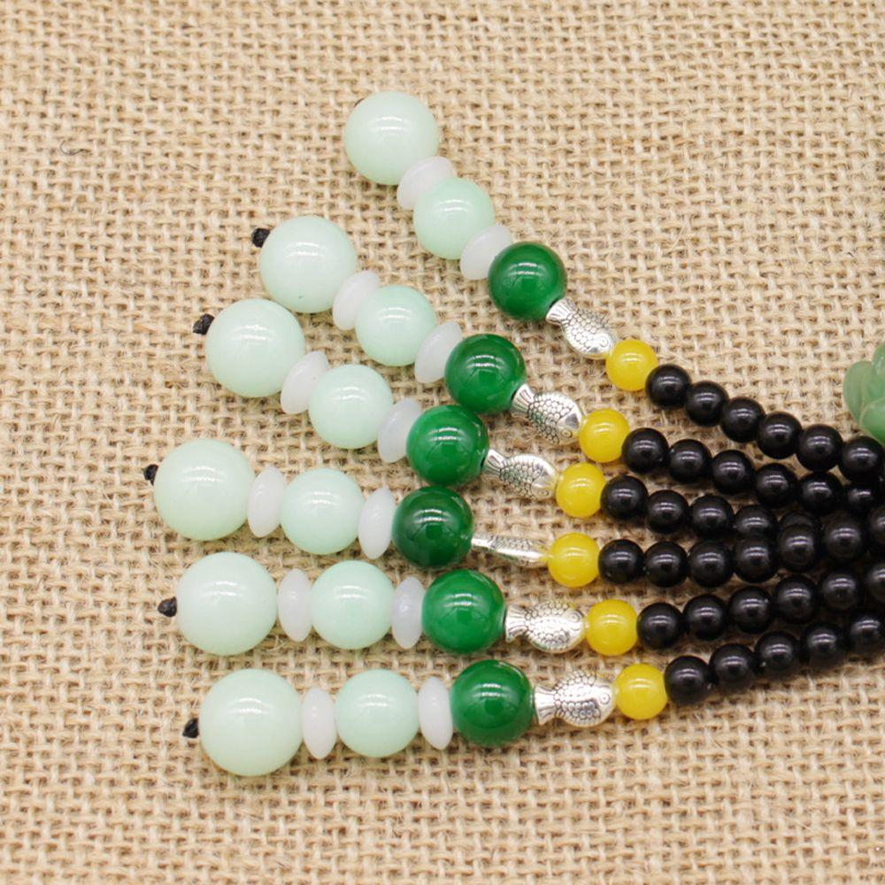 Hem Grönt Jade hänge nyckelring Fortune Amulet Lucky hänge Handwork Naturligt Obsidian hänge