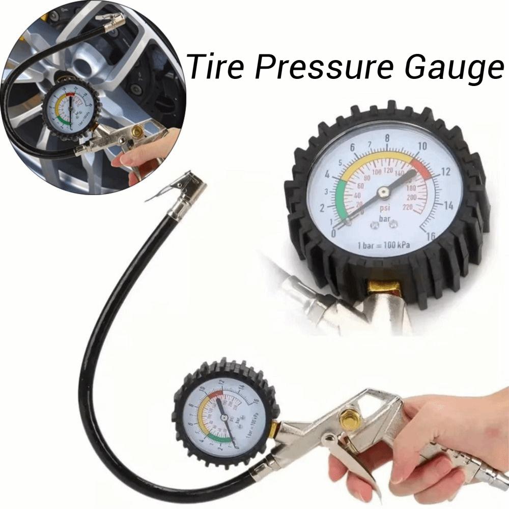 Multifunctional 220PSI Tire Pressure Gauge Dial Meter Tire Repair Tire Inflation Gauge Inflator Pump Inflator Pump Tools