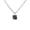 Ins Cold Wind Square Black Zircon Light Luxury Niche High-End Design Necklace Neutral Collarbone Chain