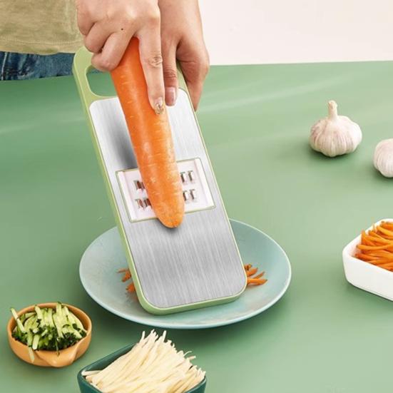 Vegetable Chopper Wave Cutter Chipper Stainless Steel Mandoline Slicer with Food-Grade Blades Hand Guard Kitchen Tools for Julienne Dicing