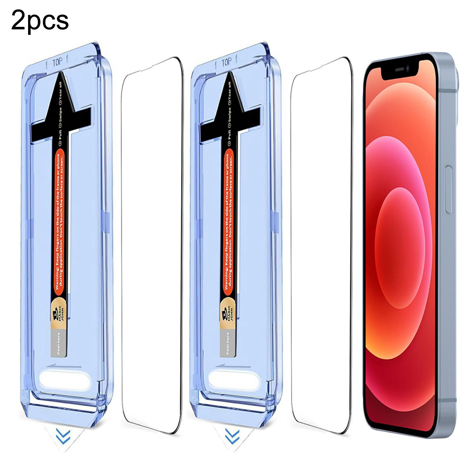 

2 Sets For iPhone 12 Pro/12 Tempered Glass HD Clear Screen Protector with Automatic Dust Removal Tool Type A