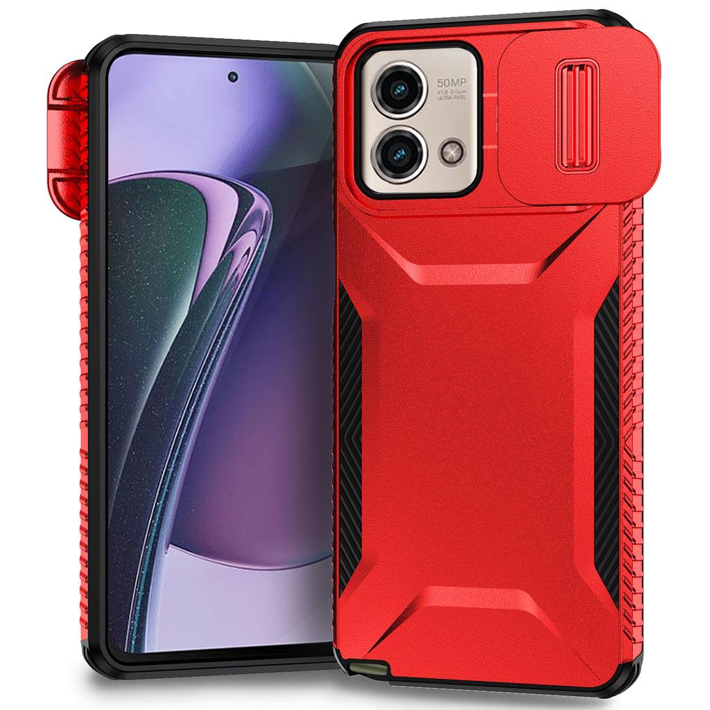 For Motorola Moto G Stylus 5G (2023) Case with Slide Camera Cover TPU+PC Phone Back Shell