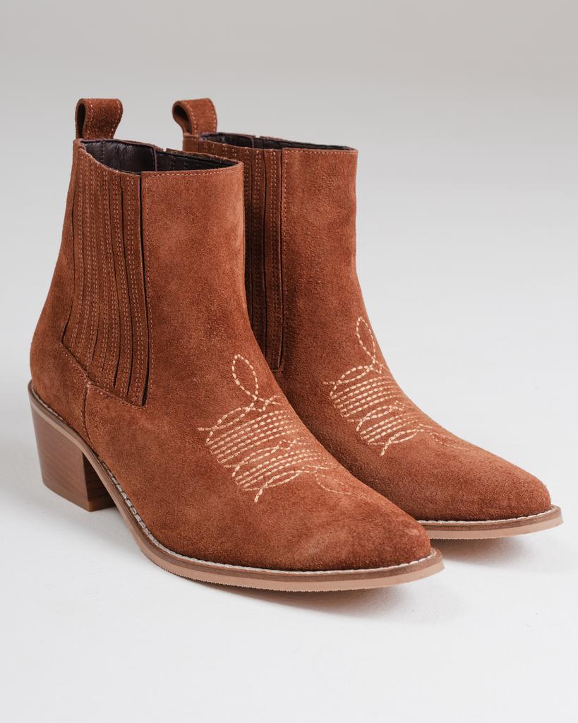 Botki na obcasie Krula 291623 36 rude zamszowe