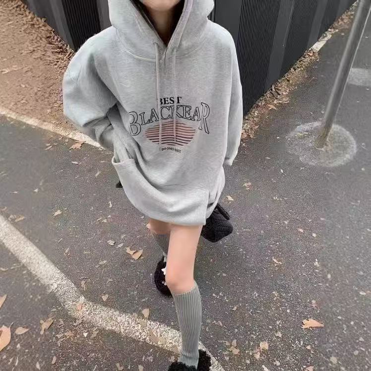 Stil Nou Toamnă/Iarnă Fleece Subțire Larg Confortabil Trendy Hanorac cu Glugă Palton de Damă