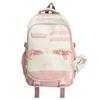 Unisex Nylon Bow Travel Backpack With Color Block Pattern And Compartment Laptop