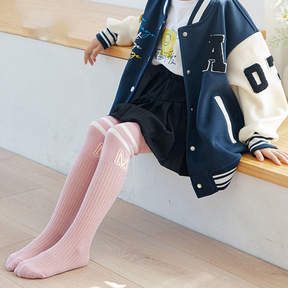 

Student Striped Letter M Cotton Knee High Socks Kids Girls Socks Hosiery Korean Style Stockings