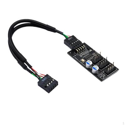 Connector Cable, Motherboard USB 2.0 9 Pin Header 1 To 3 Extension Hub Connection Splitter Adapter