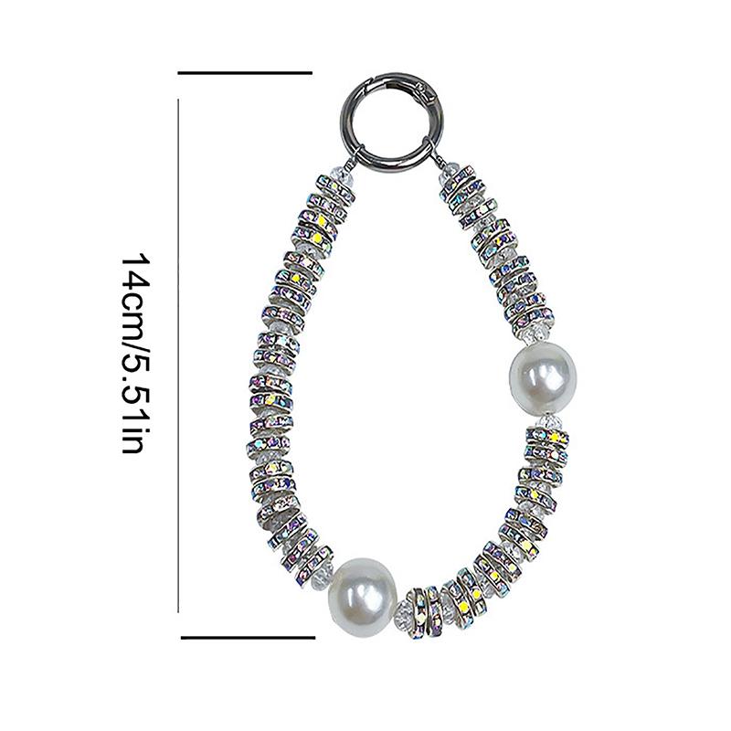 Vkládaná perla Šňůrka na mobil proti ztrátě Šňůrka na mobil Ručně vyrobená DIY Přívěsek na tašku na fotoaparát CCD Dekorace