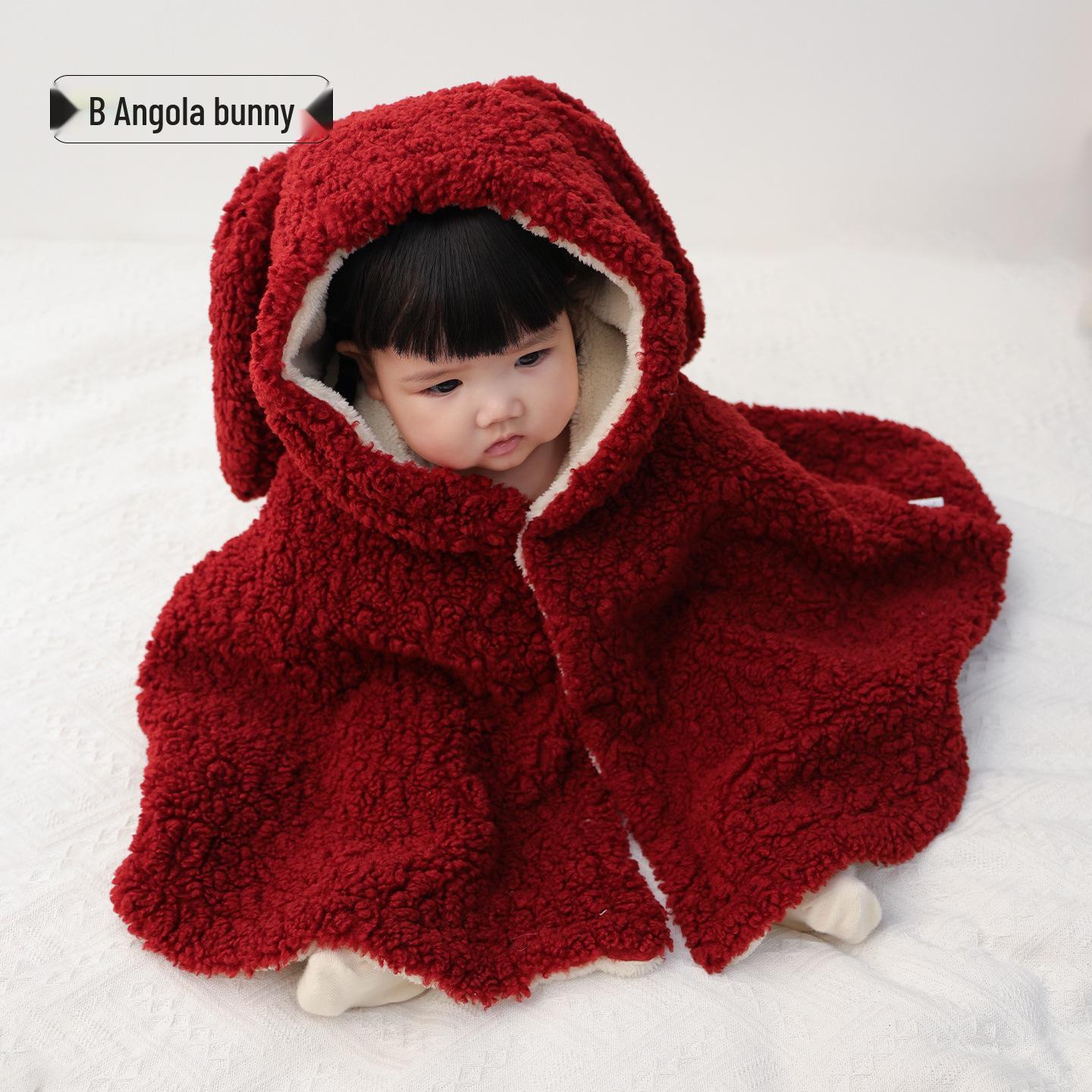 

3D Cartoon Double-Layer Fleece Cape for Kids: Extra Thick for Baby Outings One Size