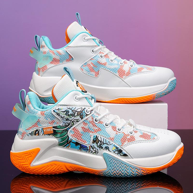 Basketball shoes new summer mesh breathable actual combat sneakers shock absorption, non-slip and wear-resistant casual sports shoes men's
