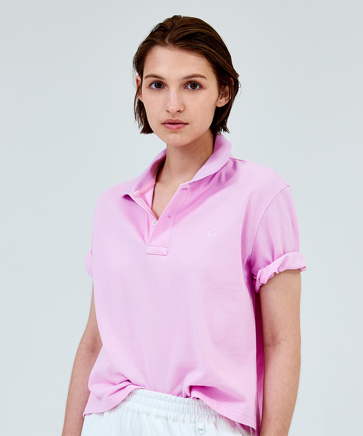 [23Ss Clove] Pique Crop T-Shirt (Pink) Pink/Free