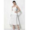 Summer White Sleeveless Spaghetti Strap Dress Women Vintage Button Down Ruffle A-Line Midi Dress Elegant Casual Beach Dress
