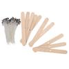 110 Pcs 15cm Candle Wicks and Candle Wick Holder Low Smoke 100 Wicks Plus 10 Centering Devices for Candle MakingWood