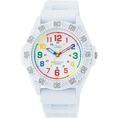 [Citizen Q&Q] Watch Analog Waterproof Urethane Band VR78-001 Men's White White/Rainbow