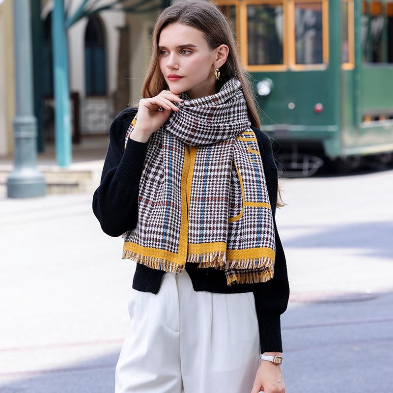 20252025 scarf winter explosion shawl scarf long college style autumn and winter with thickened blanket