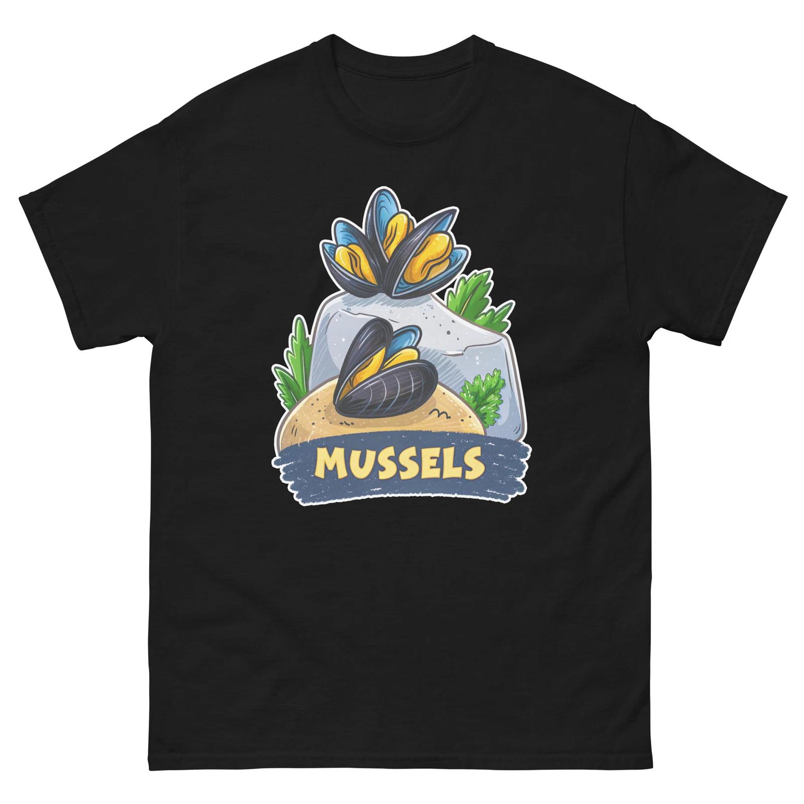 Mussels Ocean Beach Water Marine T-Shirt XL