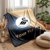 Coperta in Flanella con Nome Personalizzato Swansea City FC Logo Calcio Coperta in Pile Personalizzata Regalo Speciale per Divano Camera da Letto Casa