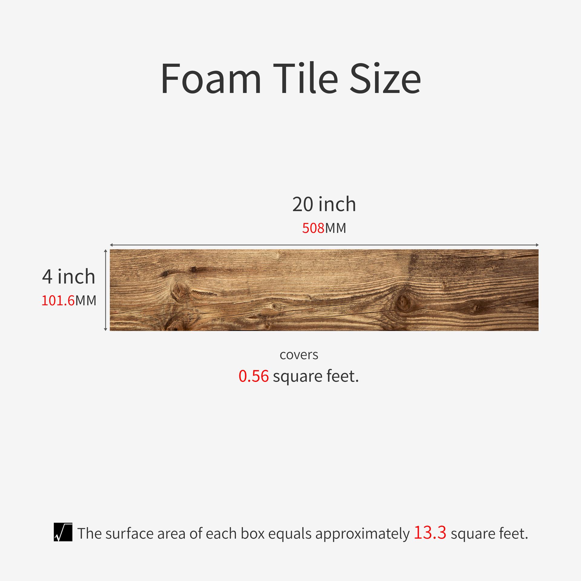 

24 Pieces Of Wood Grain Thickened Pet Foam Self-Adhesive Wall Sticker Living Room Kitchen Wall Decoration Waterproof And Anti-Fouling Wallpaper 50.8CM * 10.16CM/24pcs