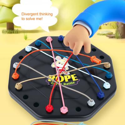 1 Set Kids Rope Untangling Game Twisted Rope Knots Challenge Board Game Logic