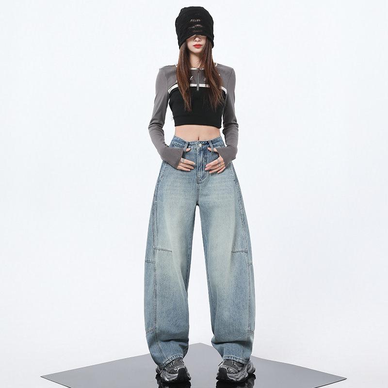 

Scimitar Women s Retro High Waist Wide Leg Jeans, Spring 2025 Loose Slimming Floor-Length Pants XS