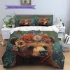 Vintage Animal  Pattern Bedding Quilt Set Quilt Cover Pillowcase Home Decoration  Gift (1 * Duvet Cover + 2 * Pillowcase, Without Core)