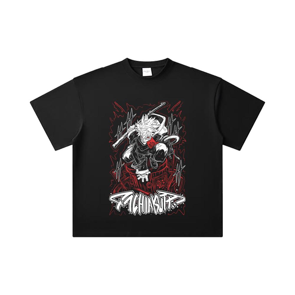260 GSM Double Yarn 32 Count 100% Cotton Gachiakuta V1 Rudo Print Unisex Heavy Cotton T Shirt