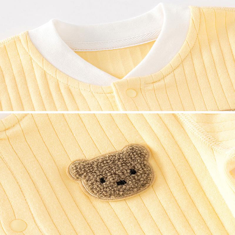 Baby Autumn Clothes 2023 Cotton Bear Newborn Romper Toddler Jumpsuits for Girls Boys Clothing Muslin Cartoon Bear Baby Outfit