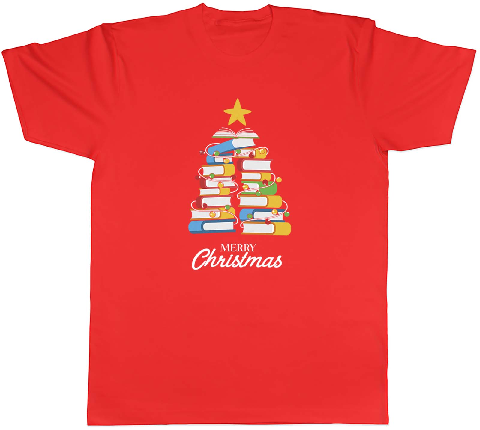Unisexs T Shirt Library Books Christmas Tree Xmas Unisex Tee Gift S