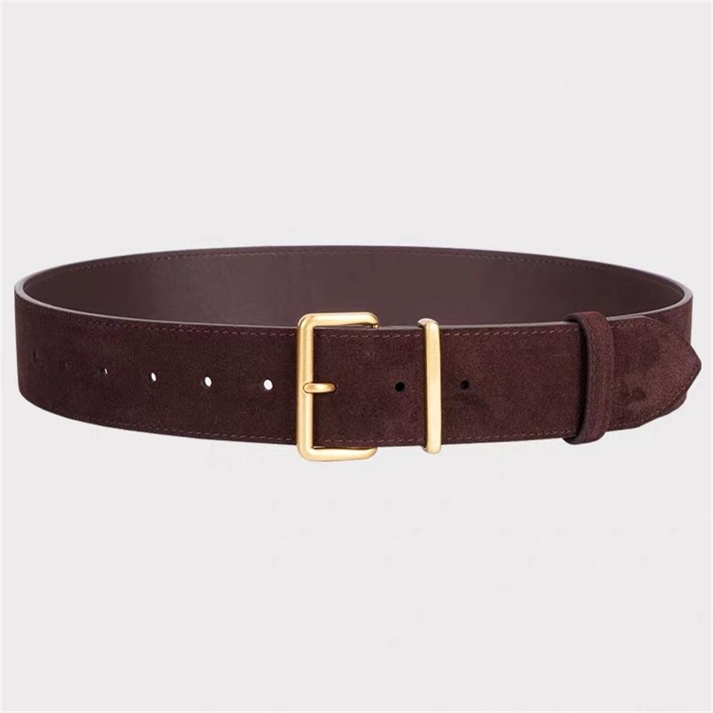 Retro Wide Belt New Style Ladies Suede Matte Belt Fashionable Decorative Leather Belt for Windbreaker Dress Jeans Waistbelt
