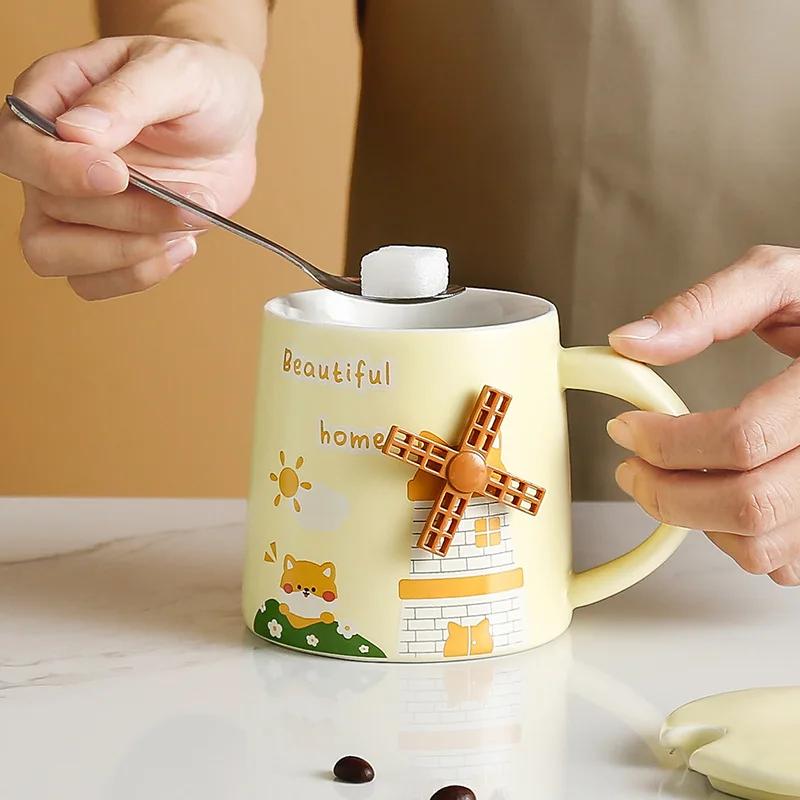 Creative 3-dimensional Windmill Mug Personalized Gifts Thermal Cups for Coffee Cup Cute Mugs Free Shipping Unusual Tea Cup Go