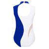 Girls Color Block Dance Leotard Patchwork Design Sparkling Rhinestones Keyhole Back Sleeveless Bodysuit Gymnastics Wear