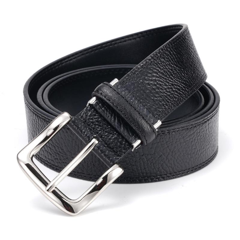 Retro Belt for Men Genuine Leather Casual Business Cowhide Belt for Men Middle Aged and Young Men Simple and Versatile Pin Buckle Belt