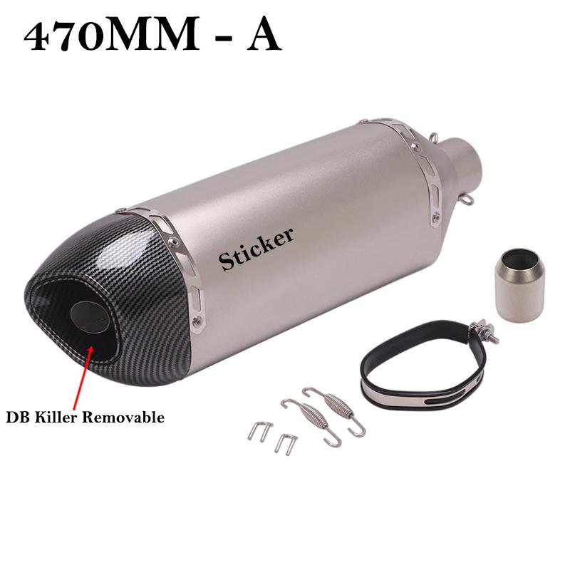 470MM 570MM Universal Motorcycle Exhaust Pipe DB Killer Muffler For Honda PCX125 150 Z900 R6 TMX530 CB500 R1 Tenere700 XTZ700