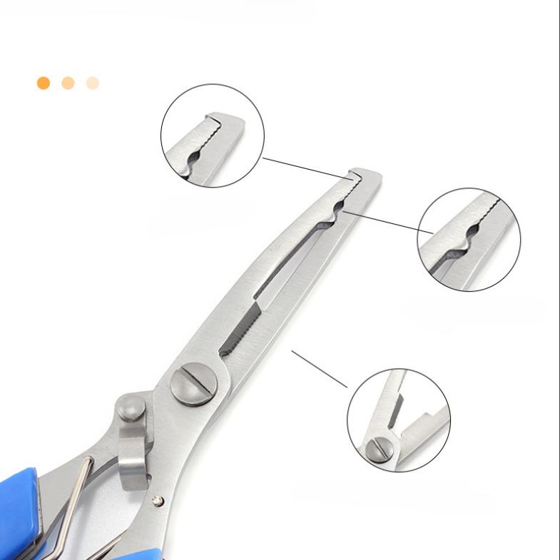 Stainless Steel Luia Pliers with Folding Knife Disconnector Fish Mouth Pliers Fishing Scissors Open Ring Pliers Rowing Rope Kayak Camping Fishing Tool