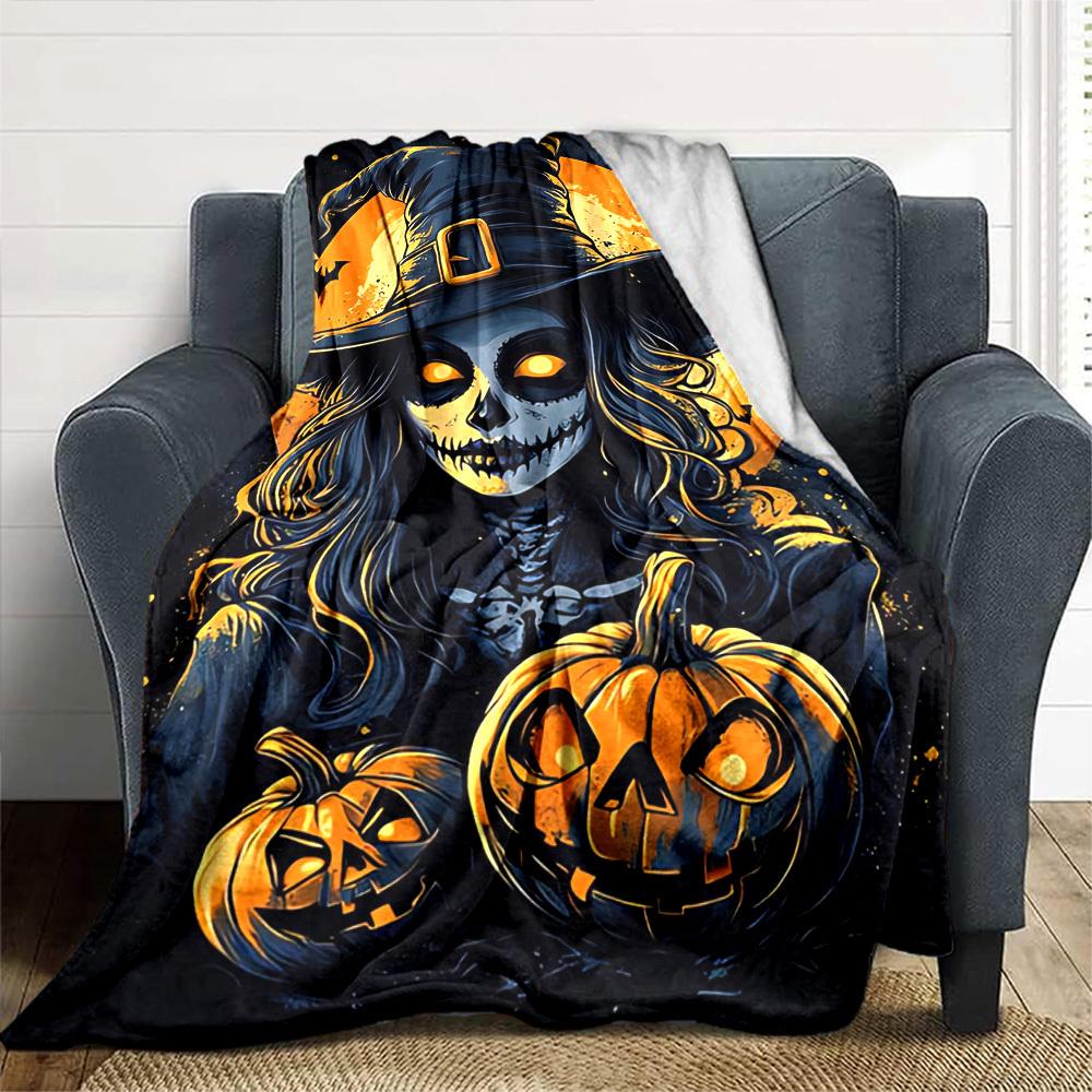 1pc Halloween, witch Throw Blanket Soft Flannel, Cozy All Season Polyester Perfect for Home, Office