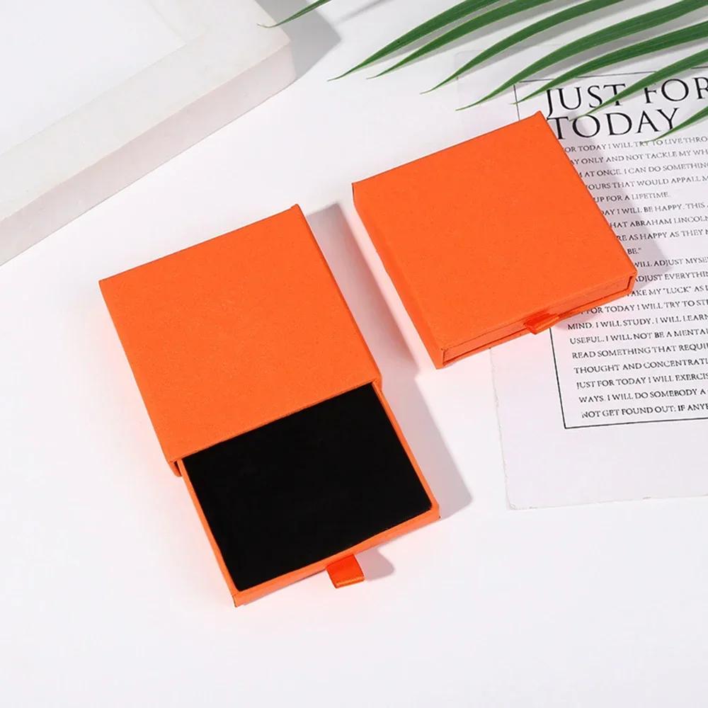 Thick Kraft Paper Drawer Jewelry Set Packaging Box Ring Necklace Bracelets Earring Gift Case Container With Sponge Inside