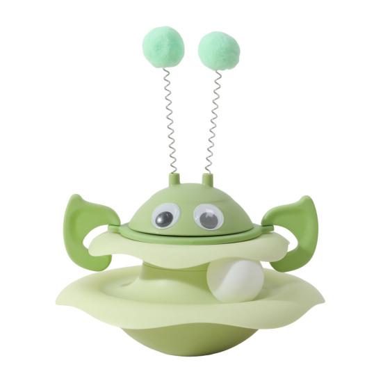 

Cat Toy Rotating Track Wheel Stimulates Hunting Instinct Cats Interactive Spinner Toy Exercise Mental Health Enhancer зелёный