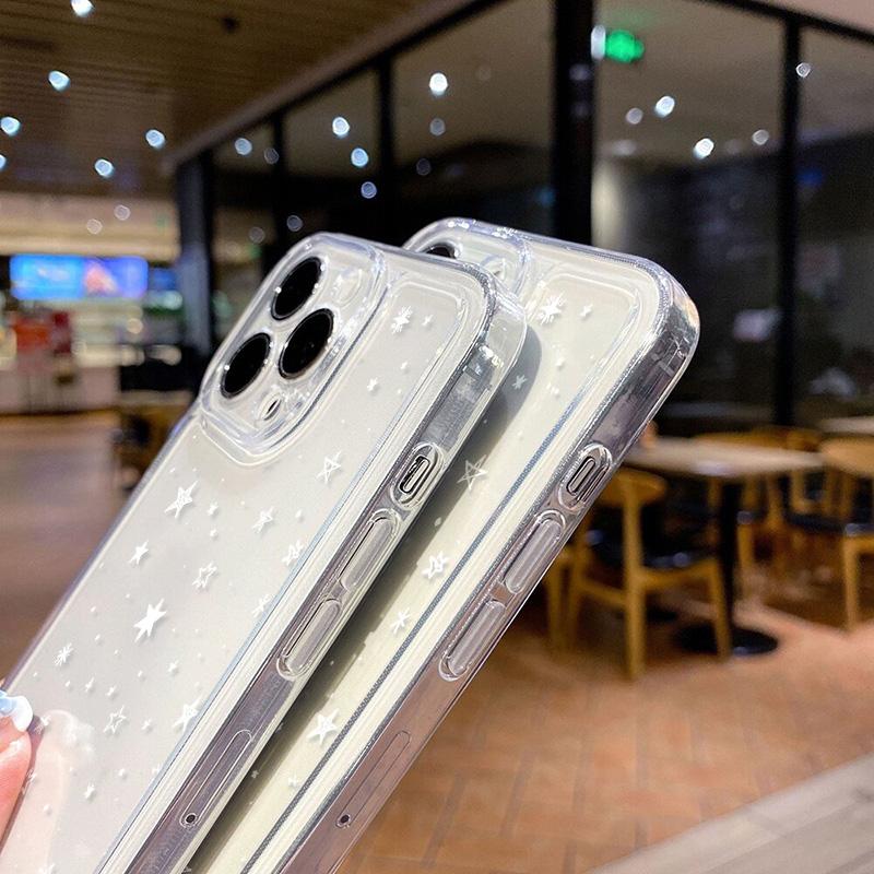 Fashion Starry Sky Stars Phone Case For IPhone 16 16E 15 14 13 12 11 17 Pro Max Air 14 Plus Shockproof Soft Clear Cases Coque