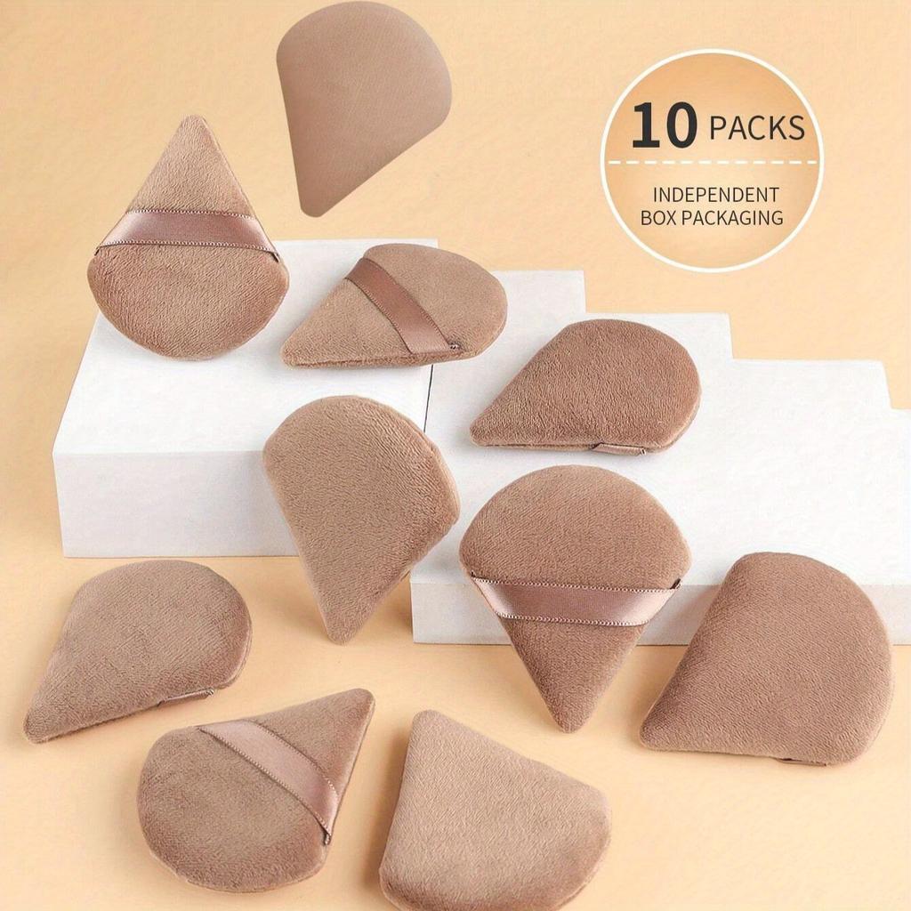 10PCS Triangle Powder Puff Soft Makeup Sponge For Face Eyes Contouring Shadow Cosmetic Washable Mini Velvet Foundation Puff