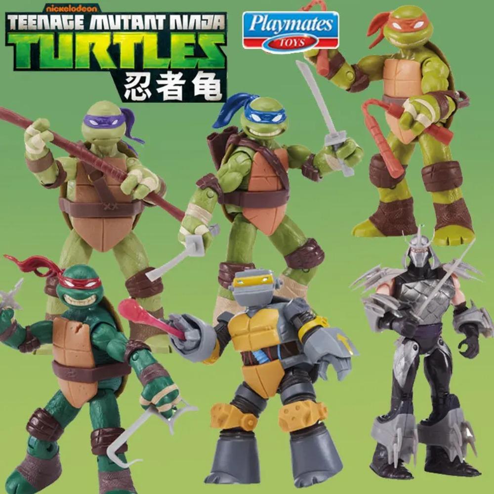 Original Playmates Teenage Mutant Ninja Turtles 2012 Movable Model Reissue Leonardo Raphael Michelangelo Donatello Action Figure