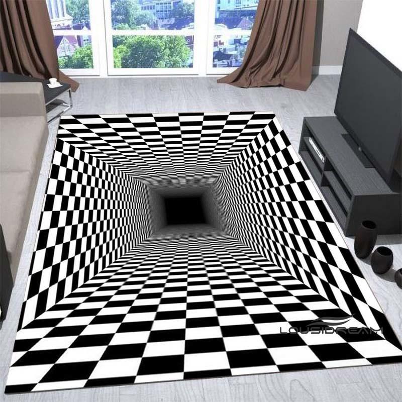 New3D Vortex Illusion Rug for Living Room, Home Decor, Sofa Table Large Area Rugs, Bedside Foot Mat Bedroom, Non-Slip Doormat