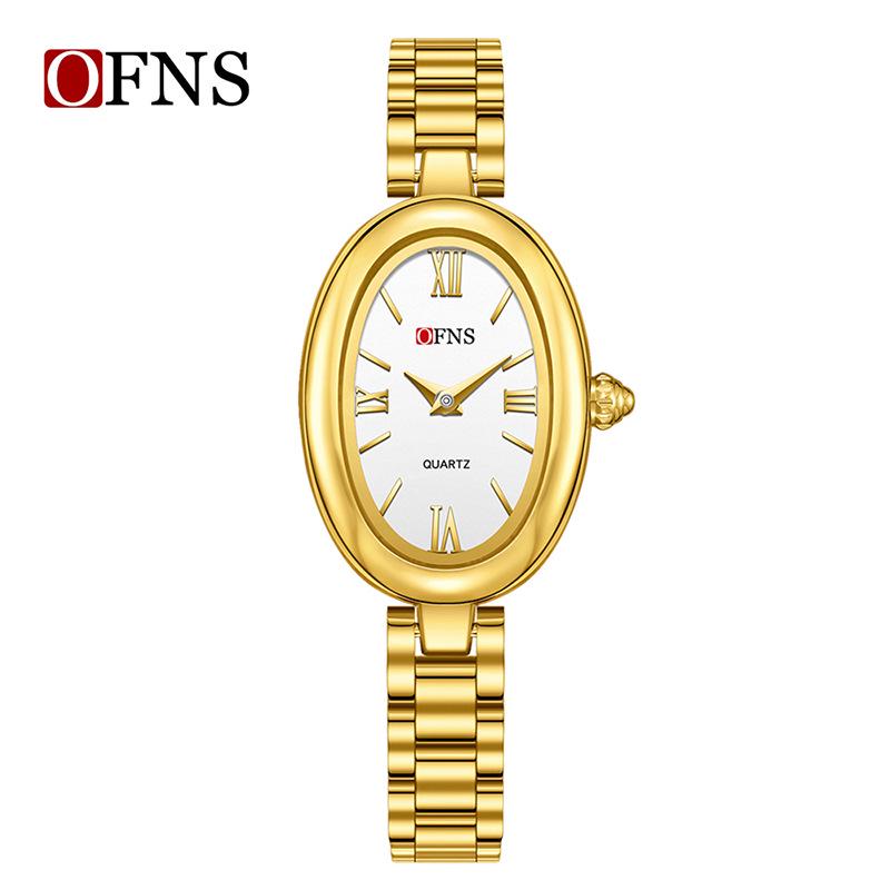 OFNS Women's Vintage Oval Waterproof Quartz Watch - French Minimalist Fashion Hot Seller