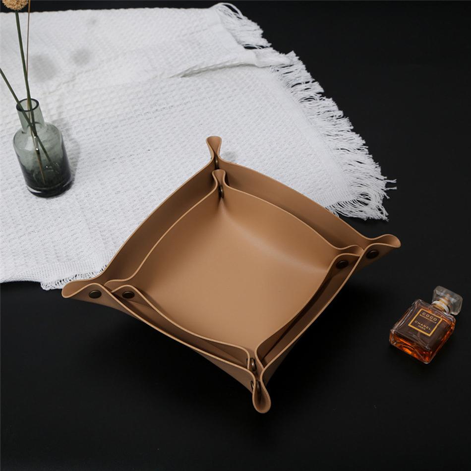 Trays Leather Personalized Desk Organizer Desktop Storage Box for Jewlery Key Cosmetics Glasses Headphone Wallet Office Home Use