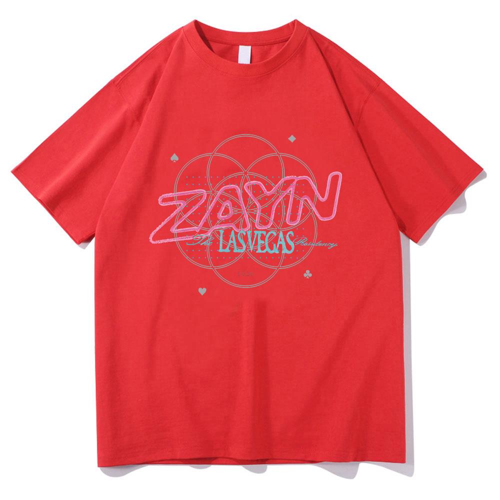 Футболка с аэрографией Vegas Зейн Малик Новый дизайн Хлопок Удобные футболки Женские Мужские Эстетичный дизайн Одежда Y2K Повседневные футболки Y2K XXL красный