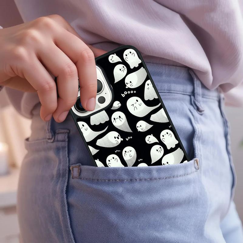 Ghost Cute Horror Phone Case For iPhone 17 Air 15 16e 14 13 Pro Max Coque 12 11 Pro Max PLUS Cover