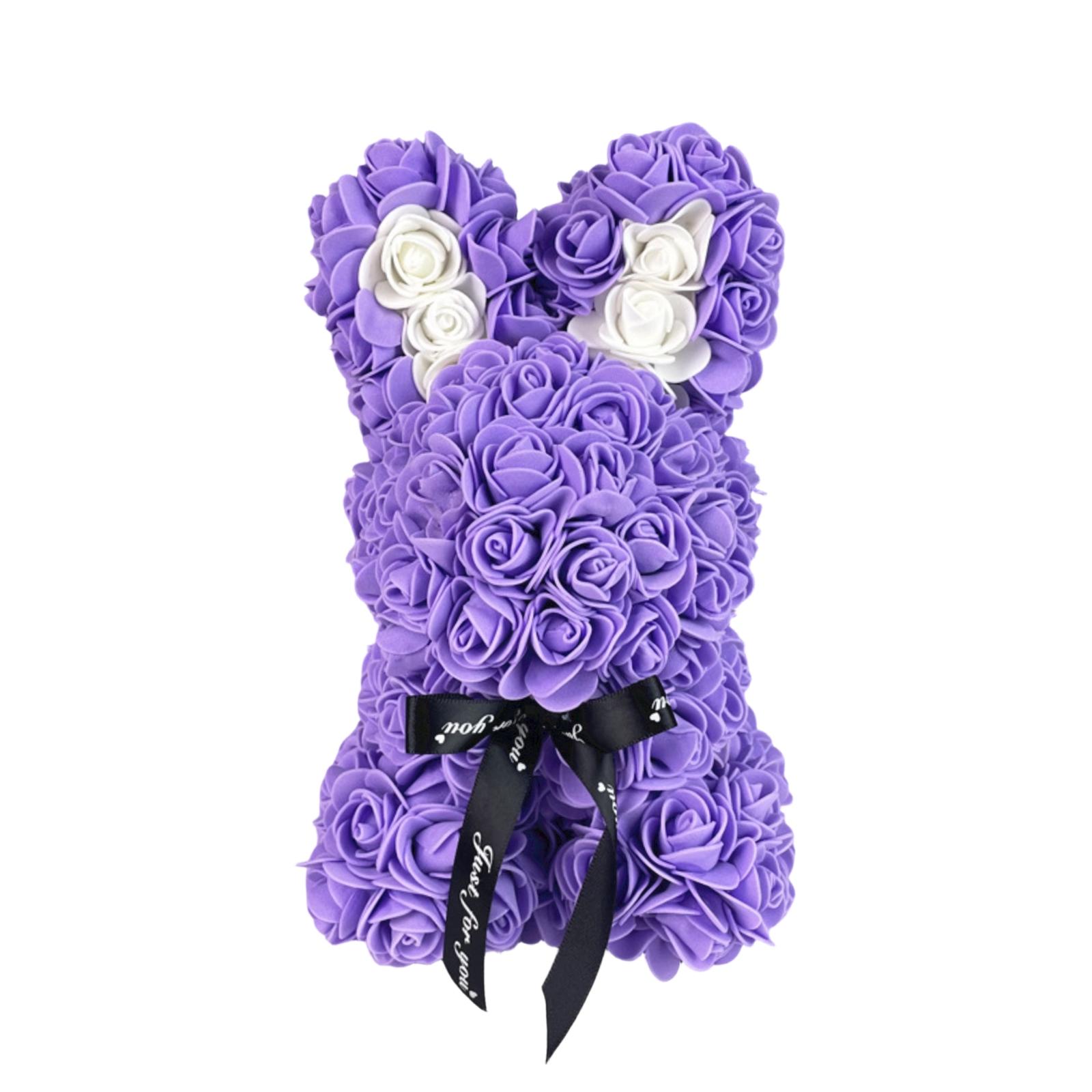 

Preserved Rose Bunny, Preserved Flower Bunny Paired With Pe Foam Flowers. One Size фіолетовий