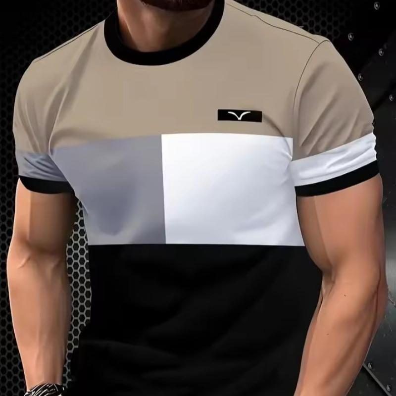 Summer Classic Men's T-shirt Outdoor Round Neck Short Sleeve Top Stripe Print Street Loose T-Shirt Male Oversized Clothing