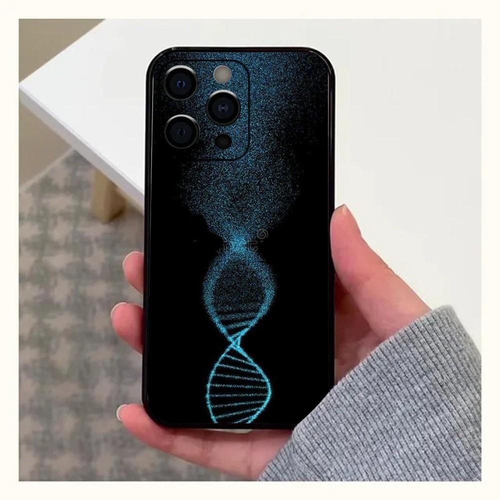 Wissenschaft DNA Biologie Handyhülle Für Apple iPhone 15,14,13,12,11,Pro,X,XS,Max,XR,Plus,Mini Weiche Schwarze Hülle